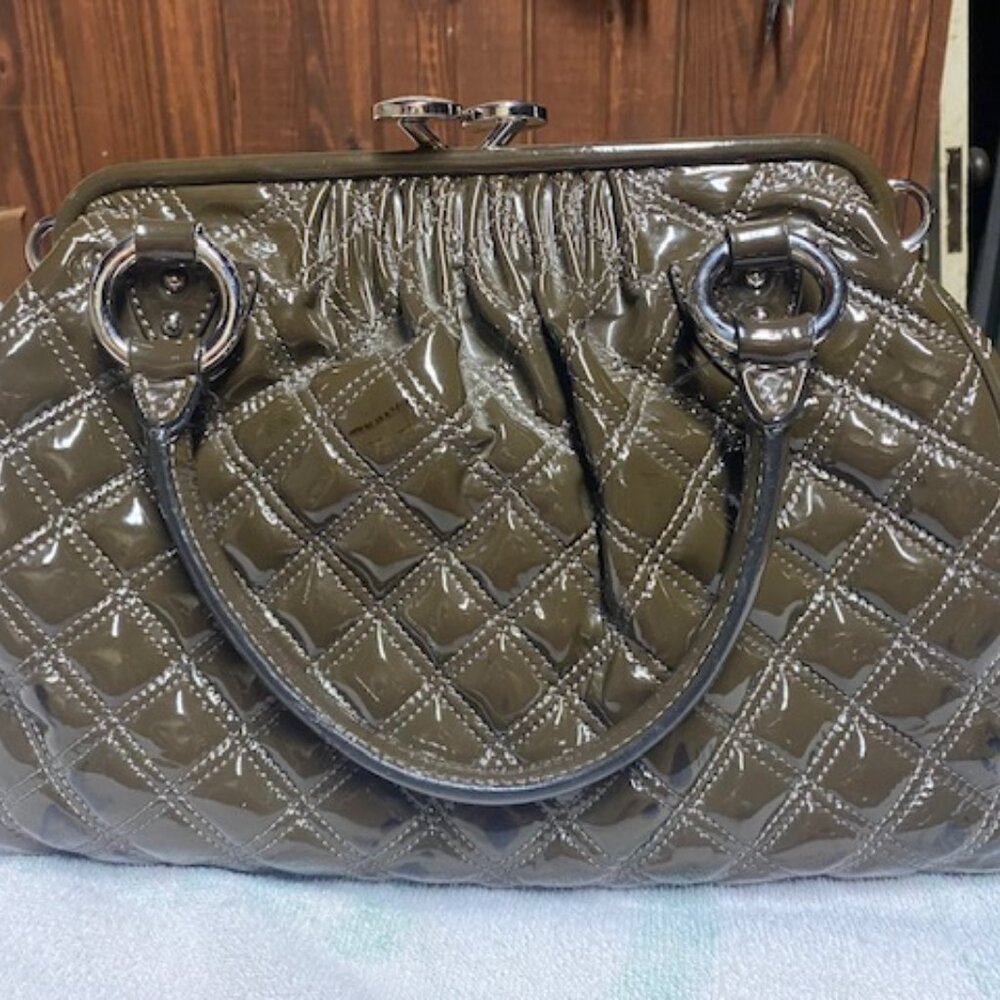 Marc Jacobs Chocolate Brown Quilted Patent Leather Bag